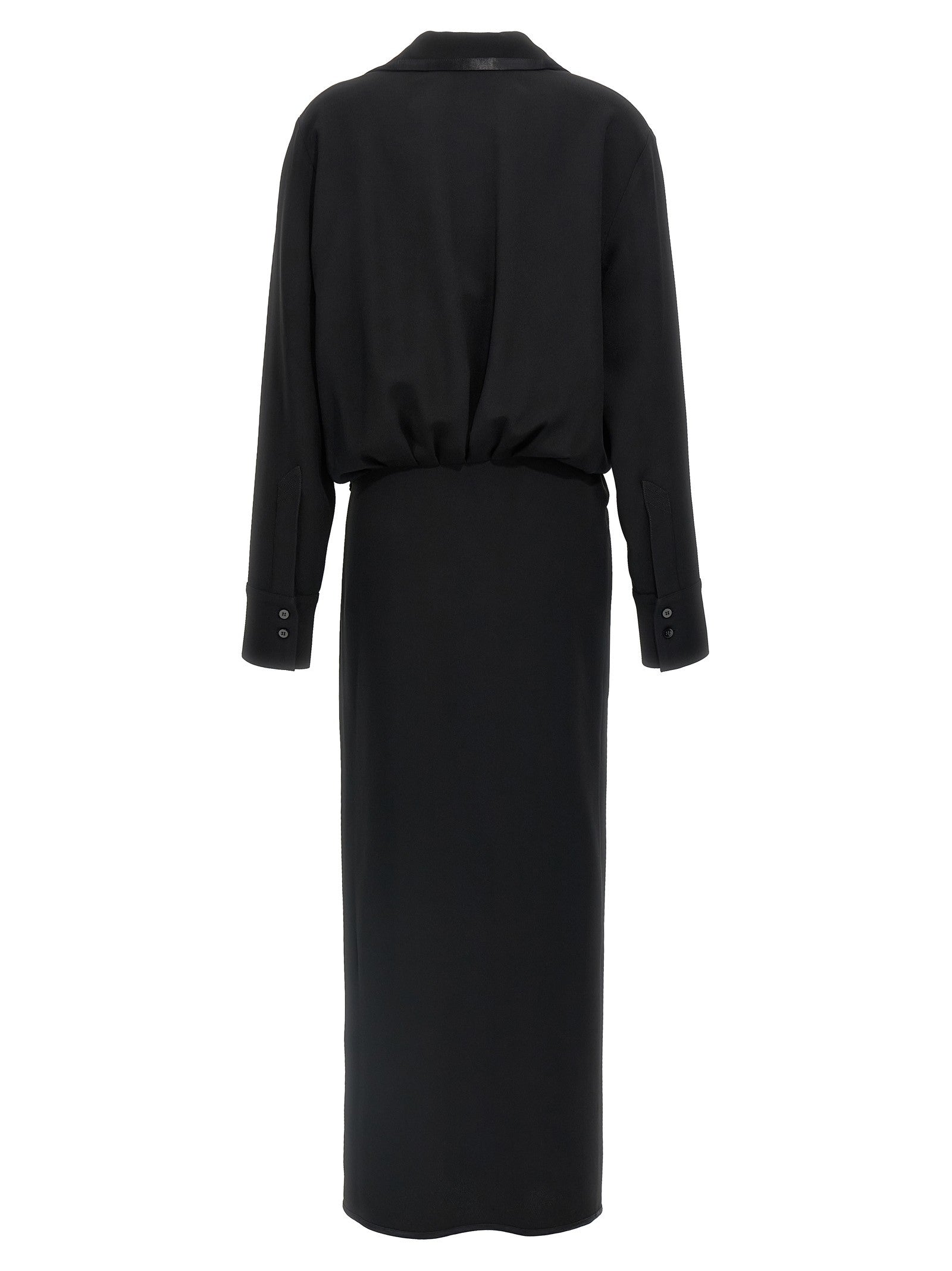 The Attico Wrap Dress Black