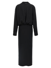 The Attico Wrap Dress Black