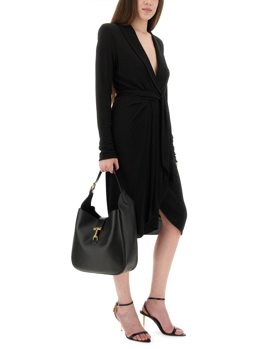 Tom Ford Women's Wrap Dress Black