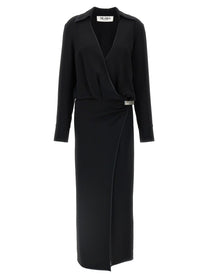 The Attico Wrap Dress Black