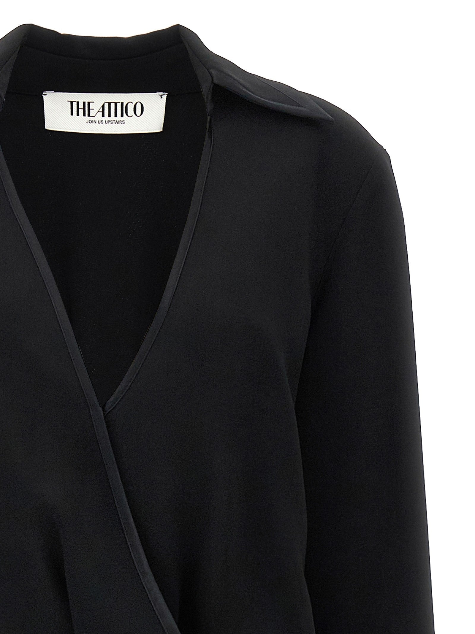 The Attico Wrap Dress Black