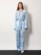Balenciaga Women's Wrap Silk Mini Dress Blue, view 2
