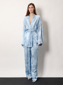 Balenciaga Women's Wrap Silk Mini Dress Blue