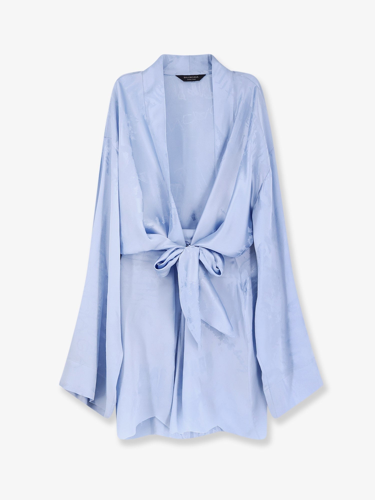Balenciaga Women's Wrap Silk Mini Dress Blue