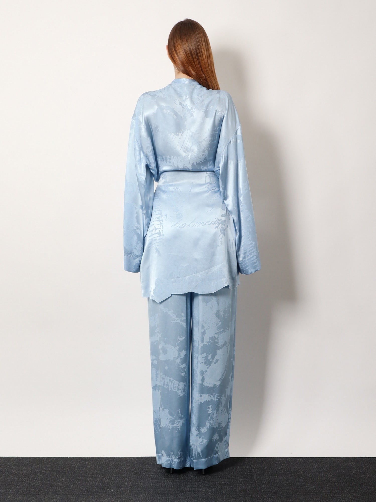 Balenciaga Women's Wrap Silk Mini Dress Blue