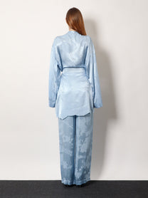 Balenciaga Women's Wrap Silk Mini Dress Blue