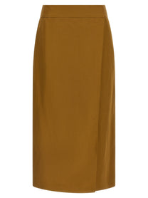 Alberto Biani Wrap Skirt Brown