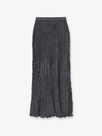 Alysi Women's Wrinkled Viscose Skirt Liquirizia