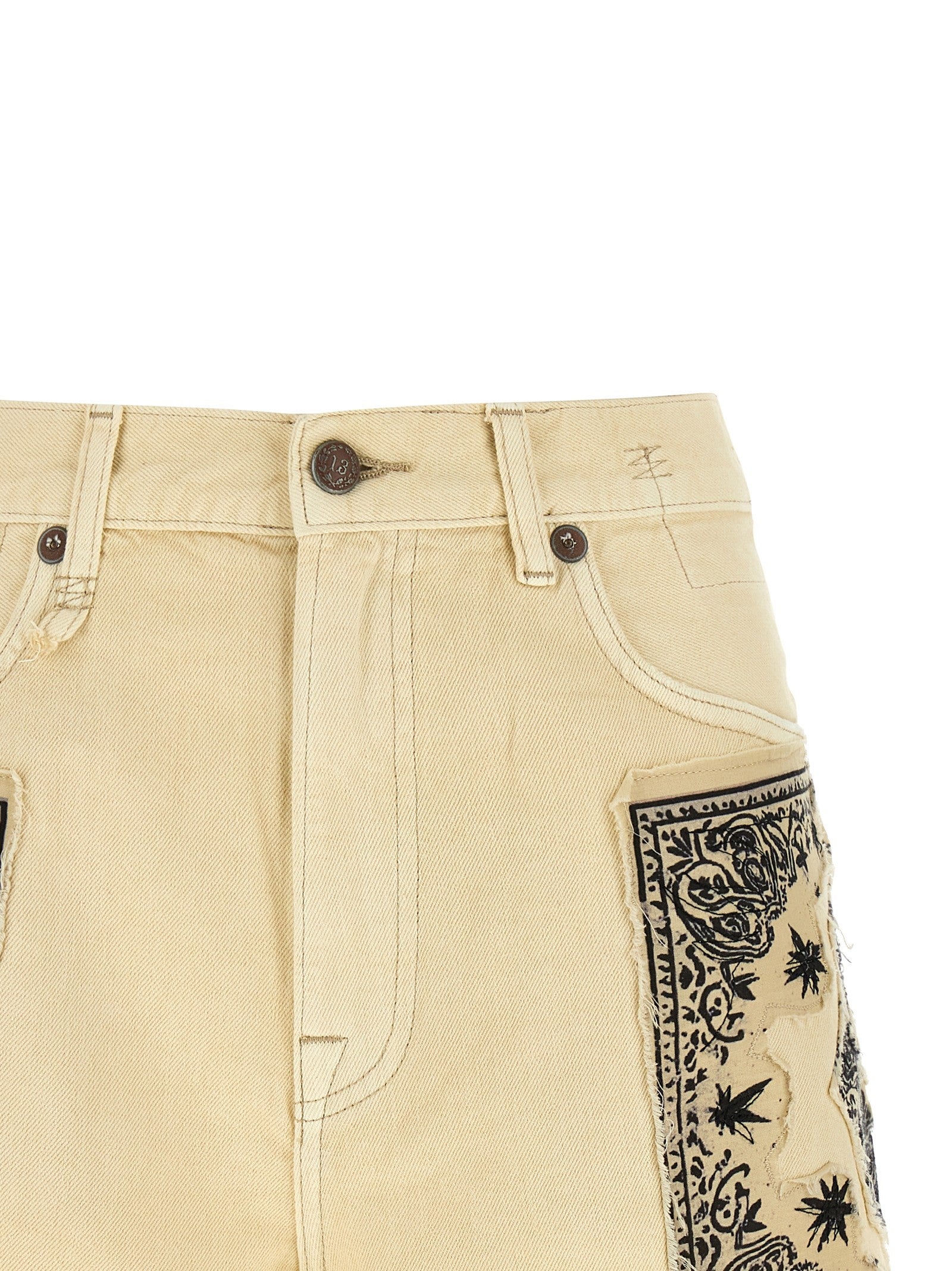 R13 BF Shorts Beige