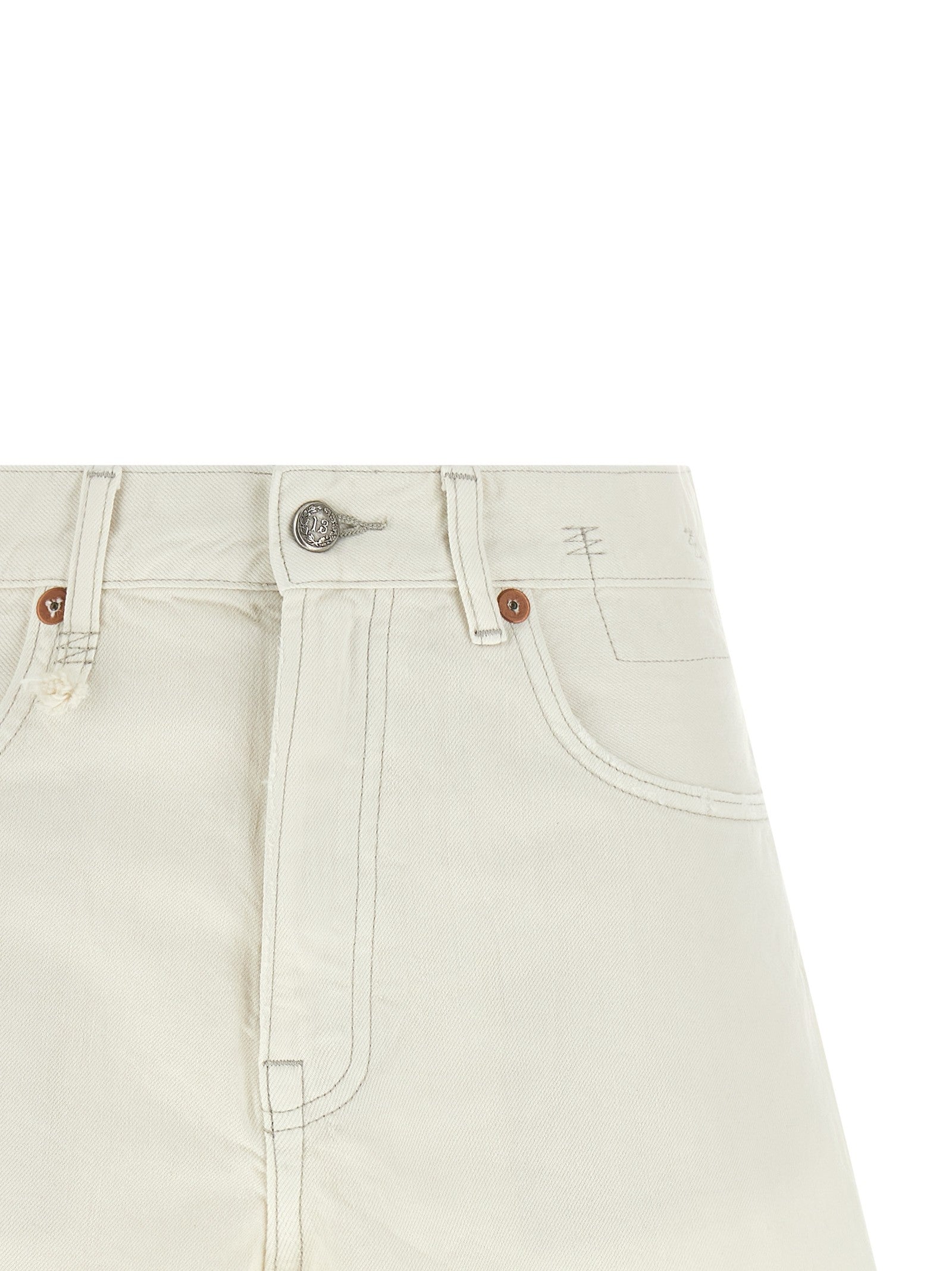 R13 BF Shorts White