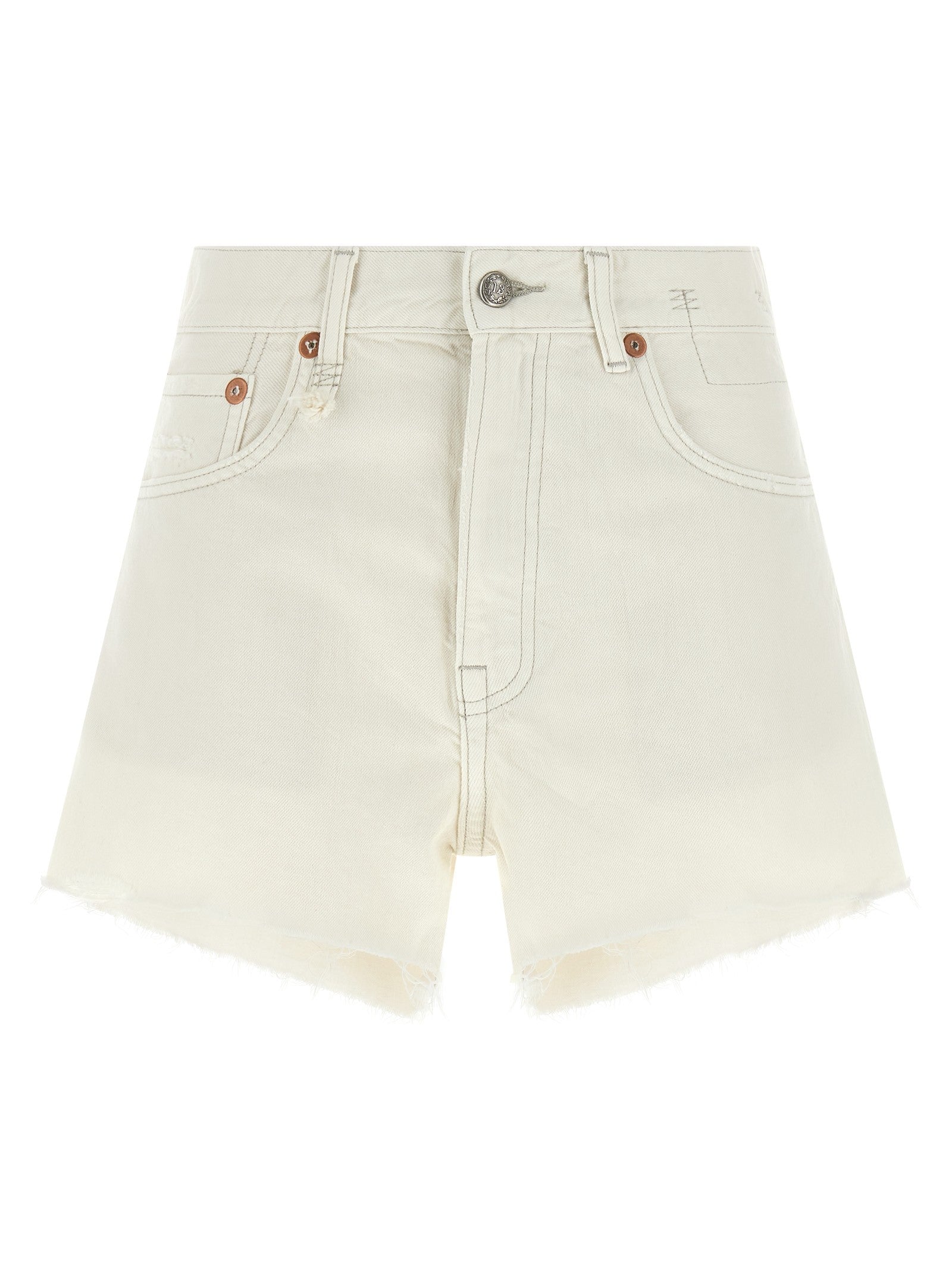 R13 BF Shorts White