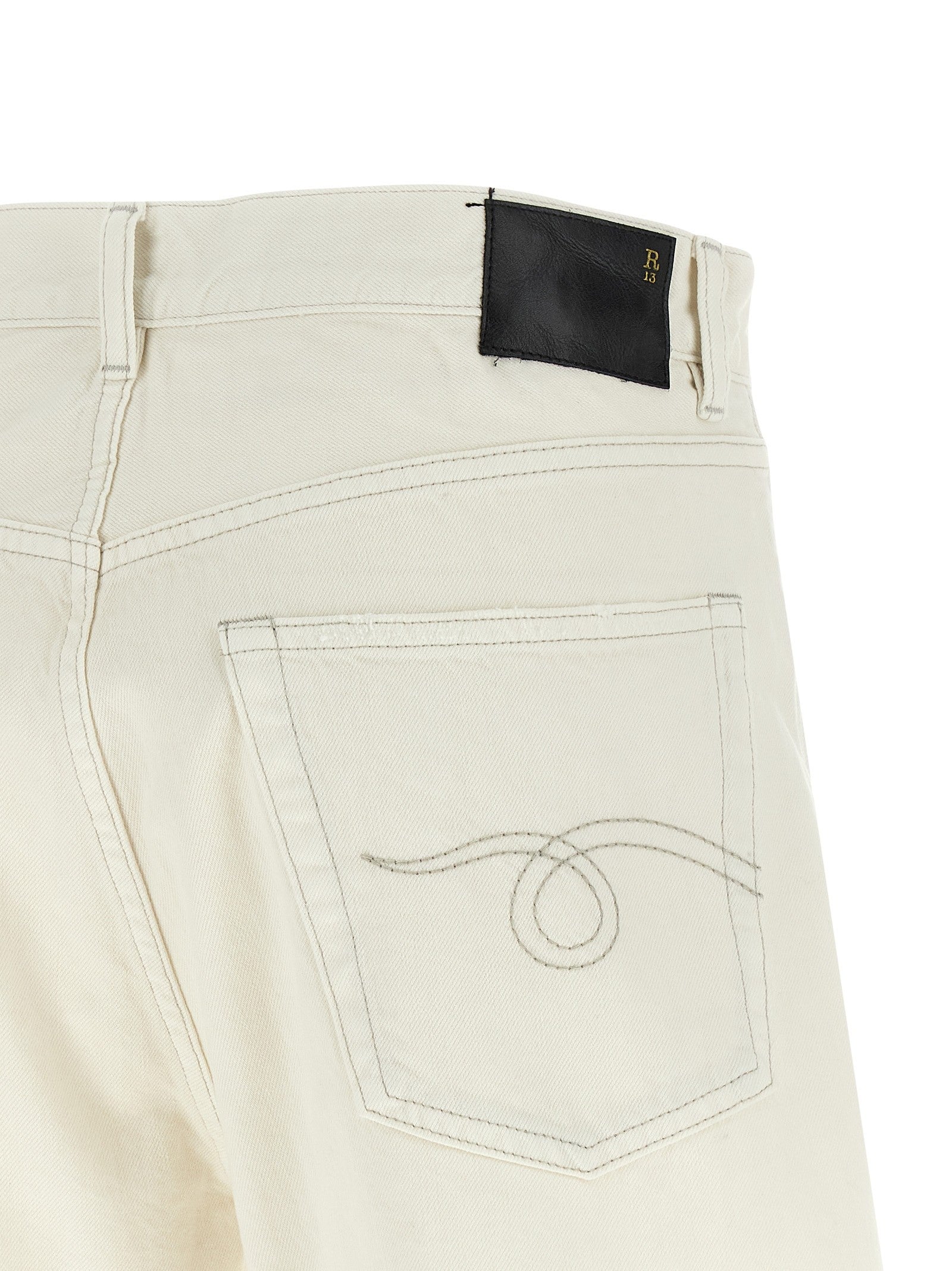 R13 BF Shorts White