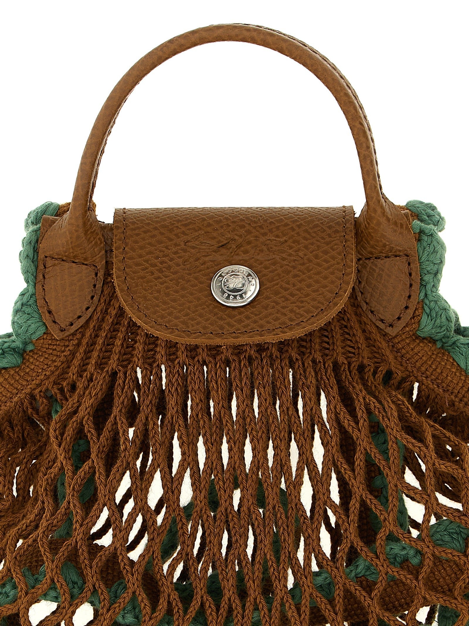 Longchamp XS Le Pliage Filet Mesh Crossbody Bag Brown