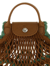 Longchamp XS Le Pliage Filet Mesh Crossbody Bag Brown