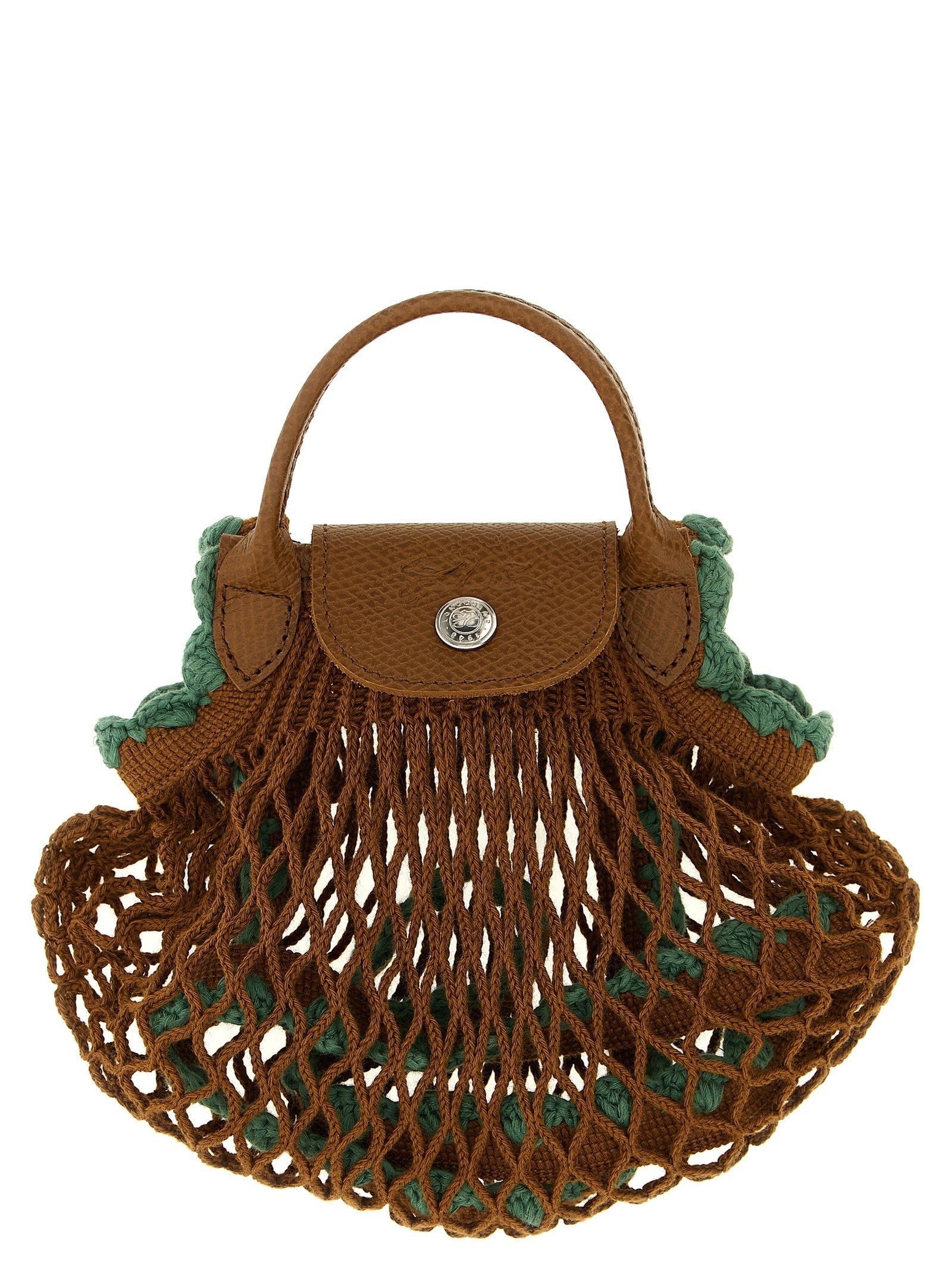 Longchamp XS Le Pliage Filet Mesh Crossbody Bag Brown