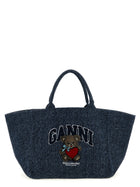 Ganni Xxl Bear Shopping Bag Blue