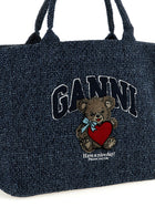 Ganni Xxl Bear Shopping Bag Blue, view 3