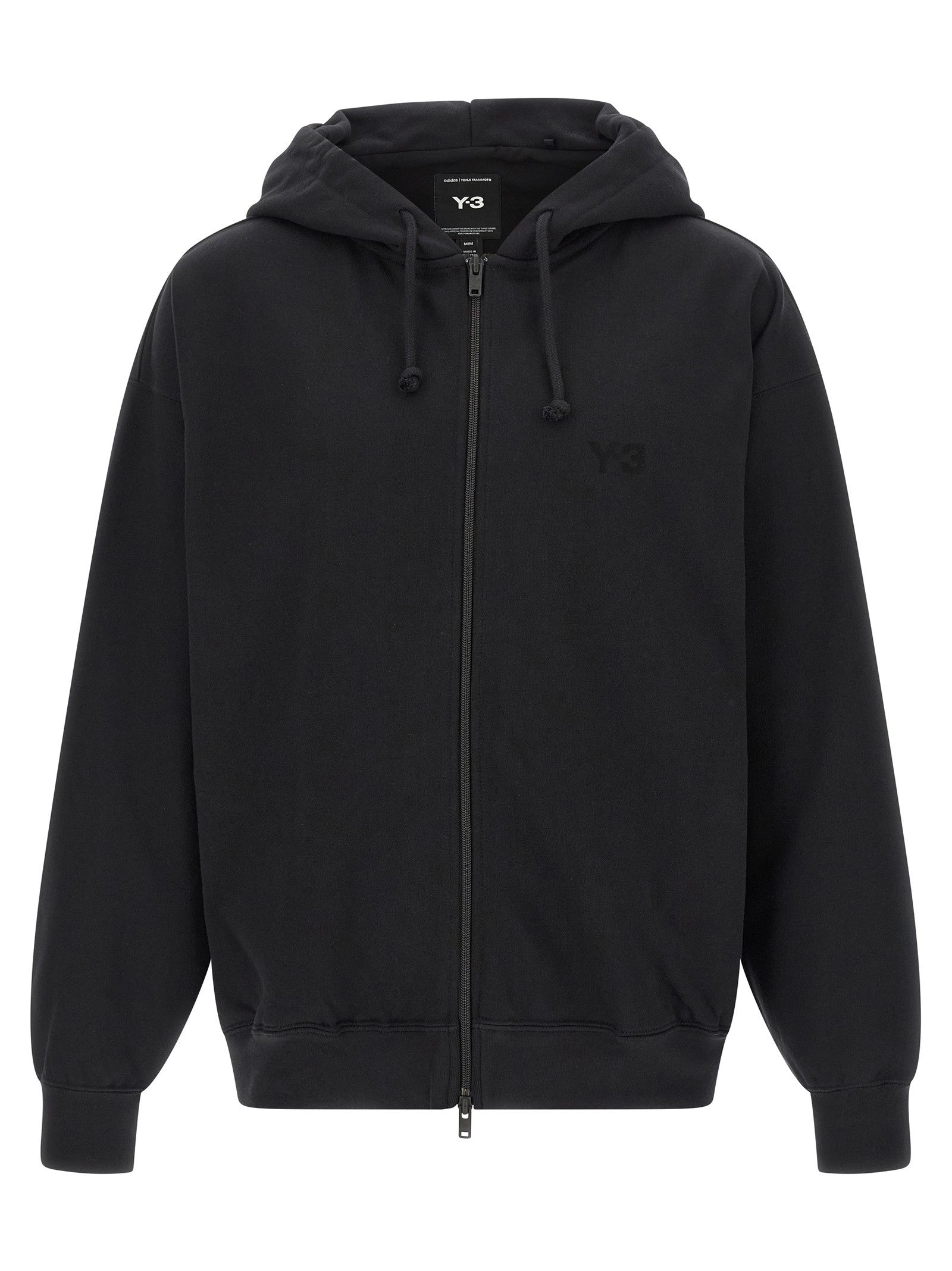 Y-3 Brushed Terry Zip Hoodie Black