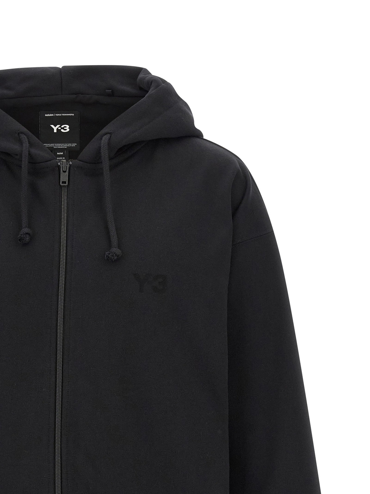 Y-3 Brushed Terry Zip Hoodie Black, view 3