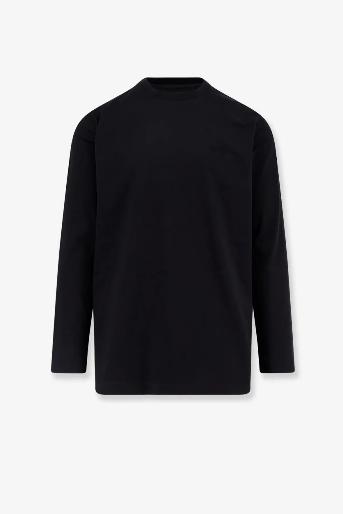Y-3 men’s black long-sleeved crew neck shirt made of soft cotton fabric for comfortable everyday wear