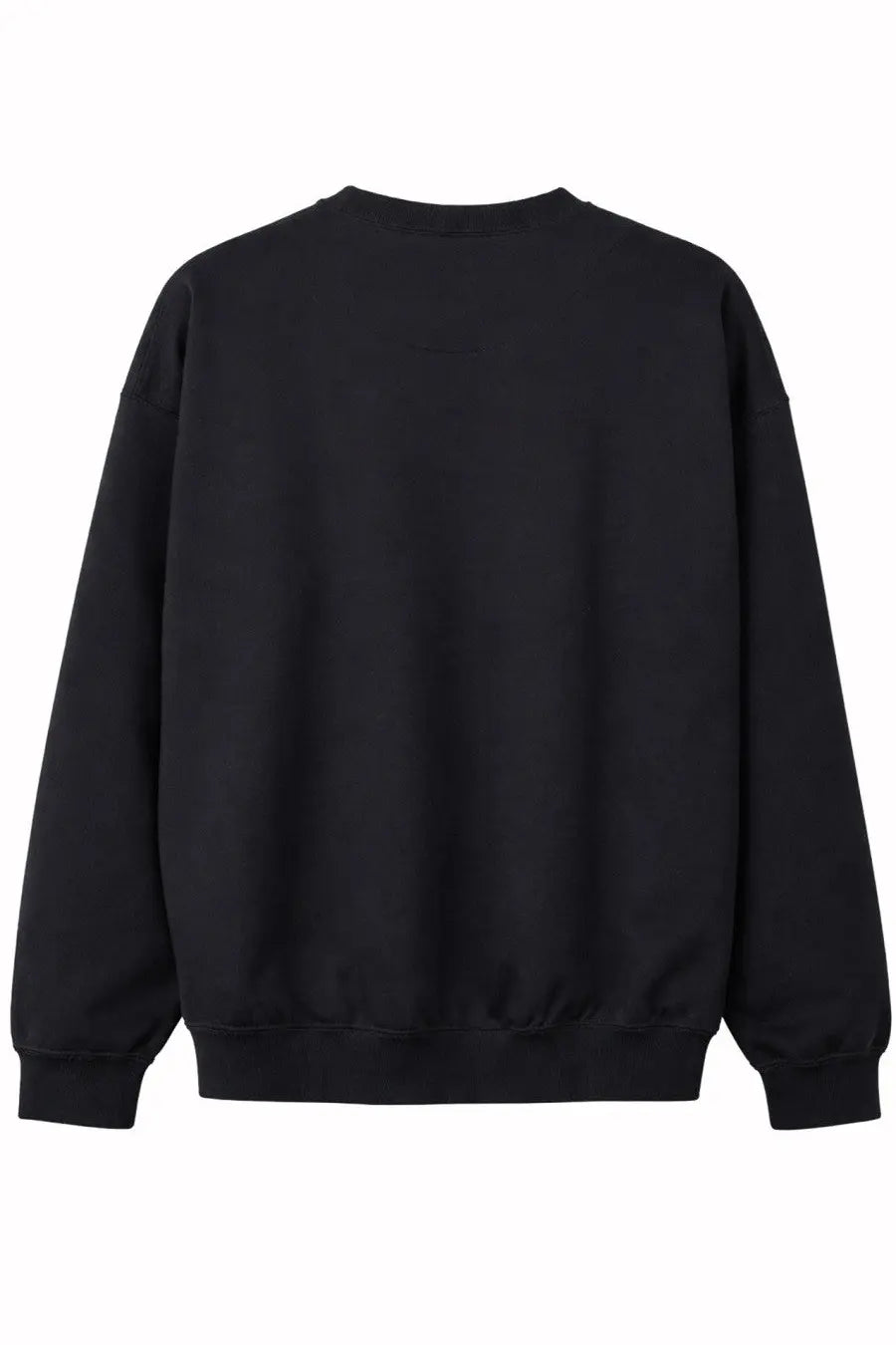 Y-3 unisex black cotton oversized crewneck sweatshirt with ribbed cuffs and hem front view