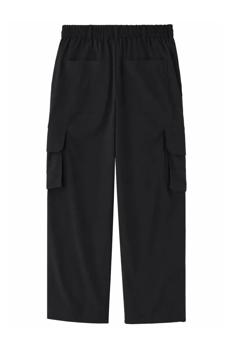 Black y-3 unisex pantalone cargo con coulisse cargo pants with elastic waistband and flap pockets
