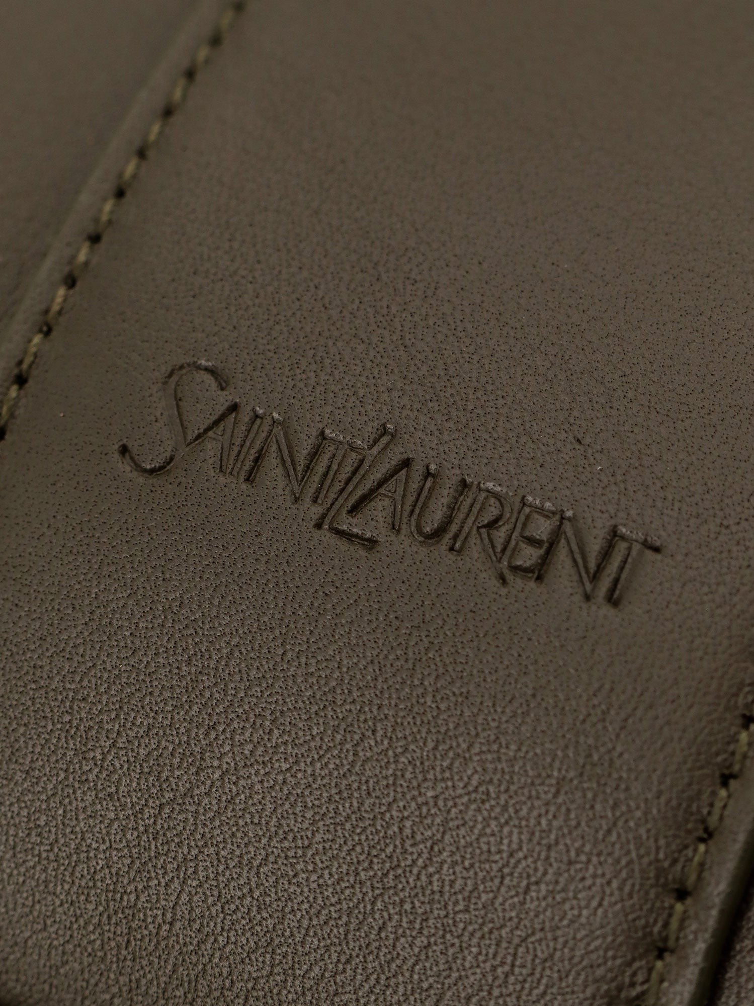 Saint Laurent Men's Oversize Leather Tote Bag Green