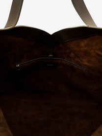 Saint Laurent Men's Oversize Leather Tote Bag Green