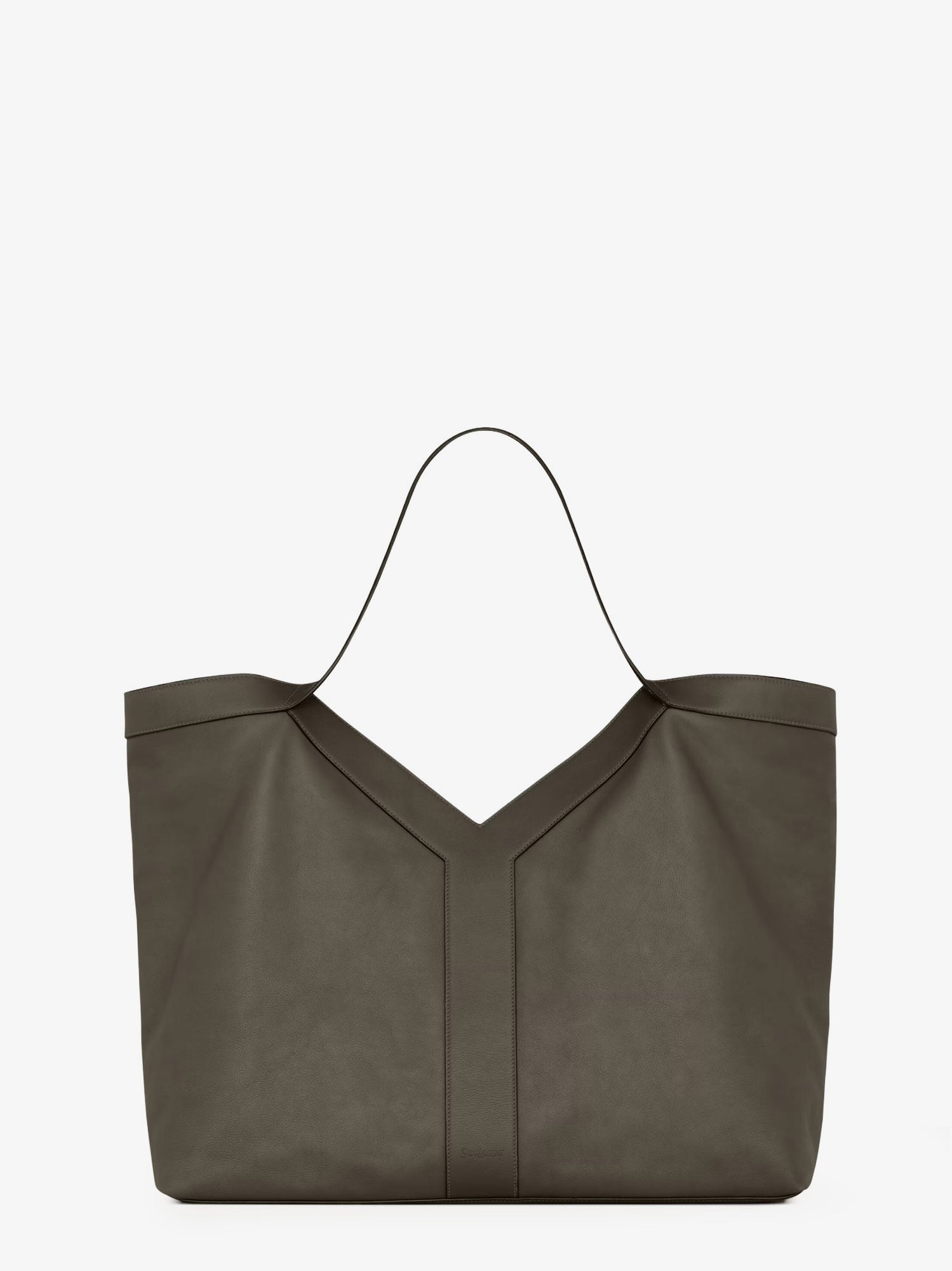 Saint Laurent Men's Oversize Leather Tote Bag Green