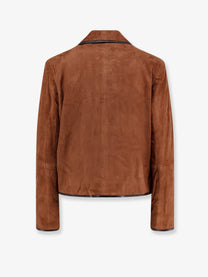 ARMA Women's Yasmine Suede Jacket Beige, view 2
