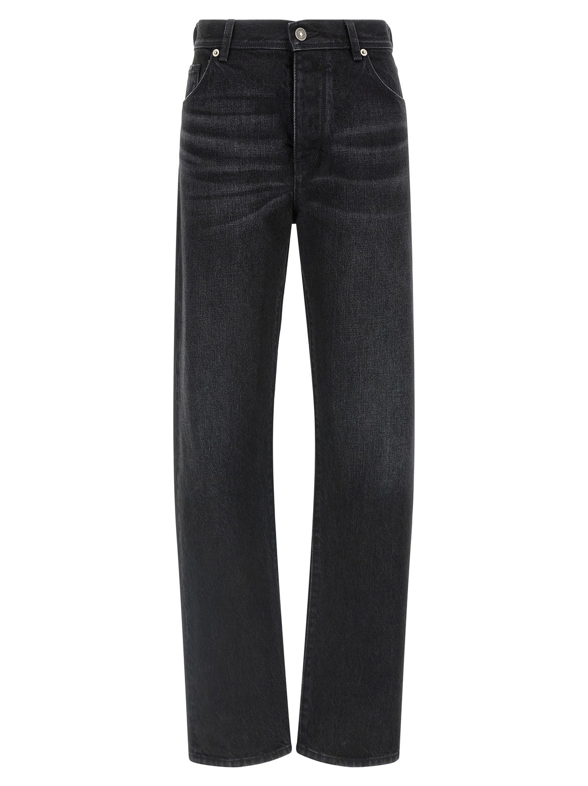 Fendi Yellow Stitching Jeans Black