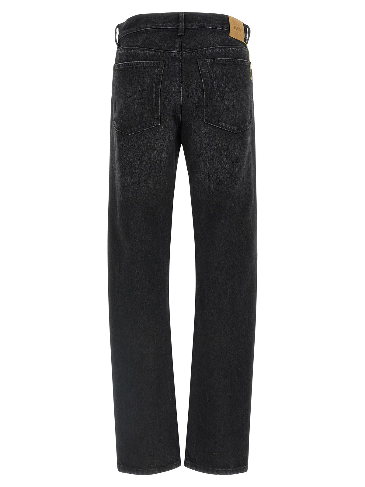 Fendi Yellow Stitching Jeans Black, view 2