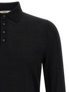 Fendi Yellow Stitching Polo Shirt Black, view 3