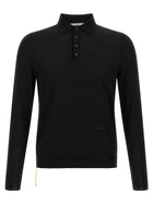 Fendi Yellow Stitching Polo Shirt Black