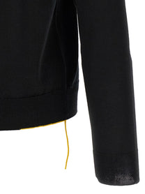 Fendi Yellow Stitching Polo Shirt Black, view 4