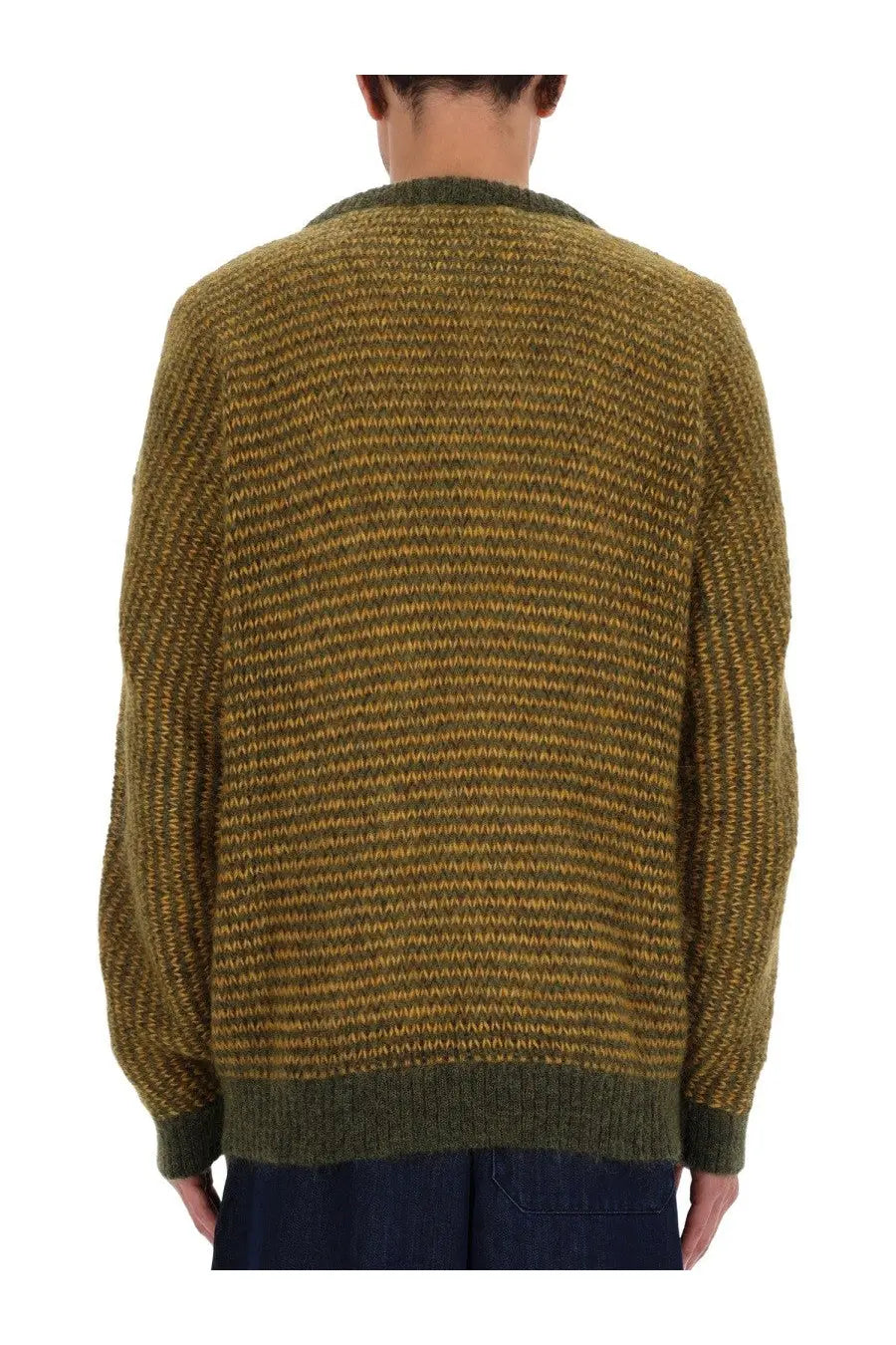 YMC Men's Black Palm Sweater Green, view 3