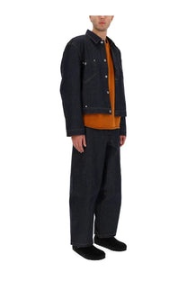 Ymc men’s loft jacket blue dark denim with silver buttons and two chest pockets