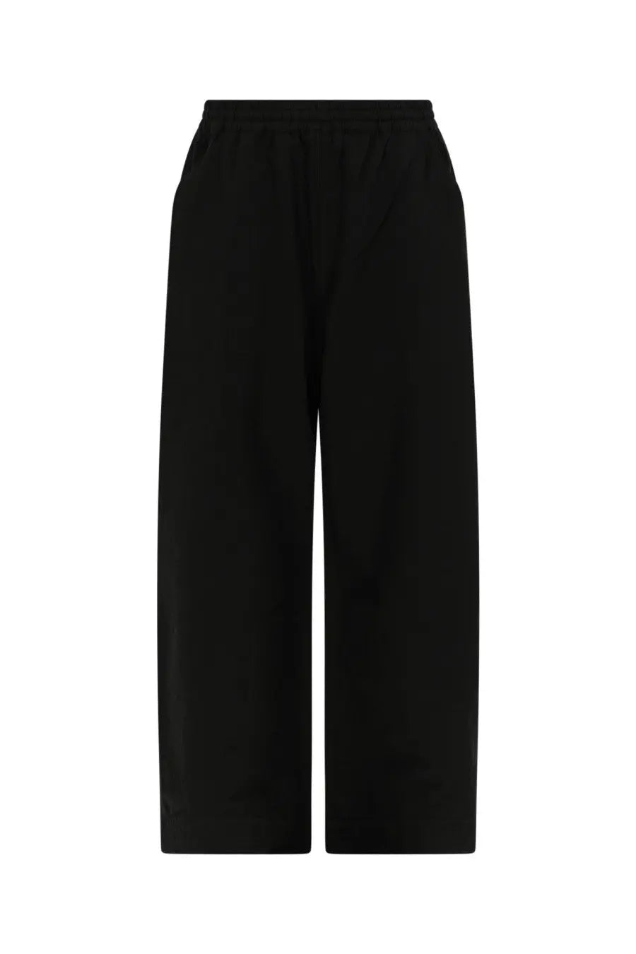 Ymc men’s black wide-leg trousers with elastic waistband in envelope green fabric for casual wear