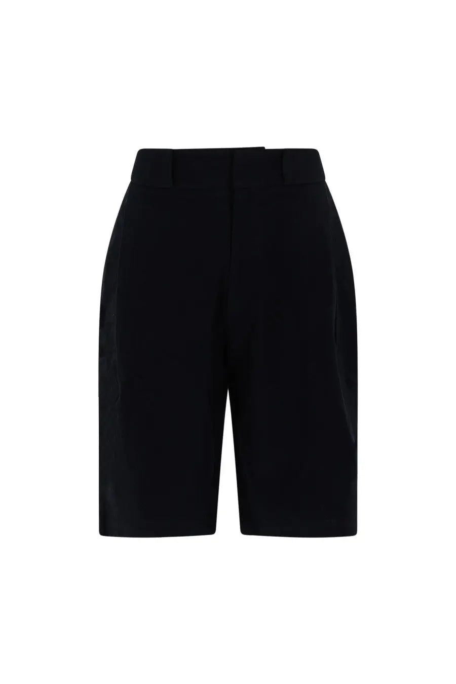 YMC men’s shorts carax black tailored sleek structured design with subtle pleats at the waist in black fabric