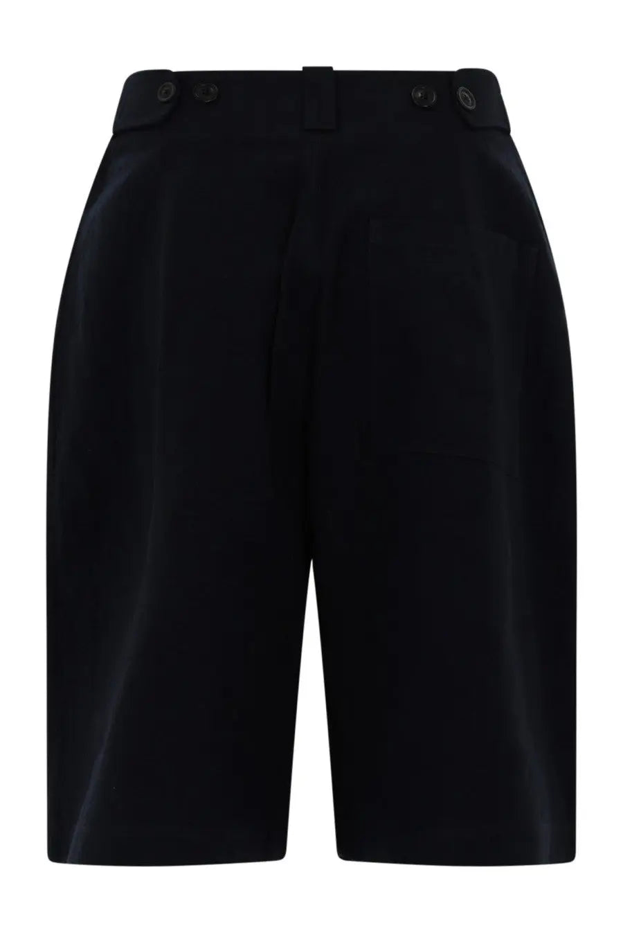 Ymc men’s shorts carax black tailored black shorts with sleek structured design and button fastened waistband