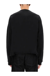 YMC men’s studio sweatshirt black long-sleeved relaxed fit with slightly cropped hem in soft cotton material