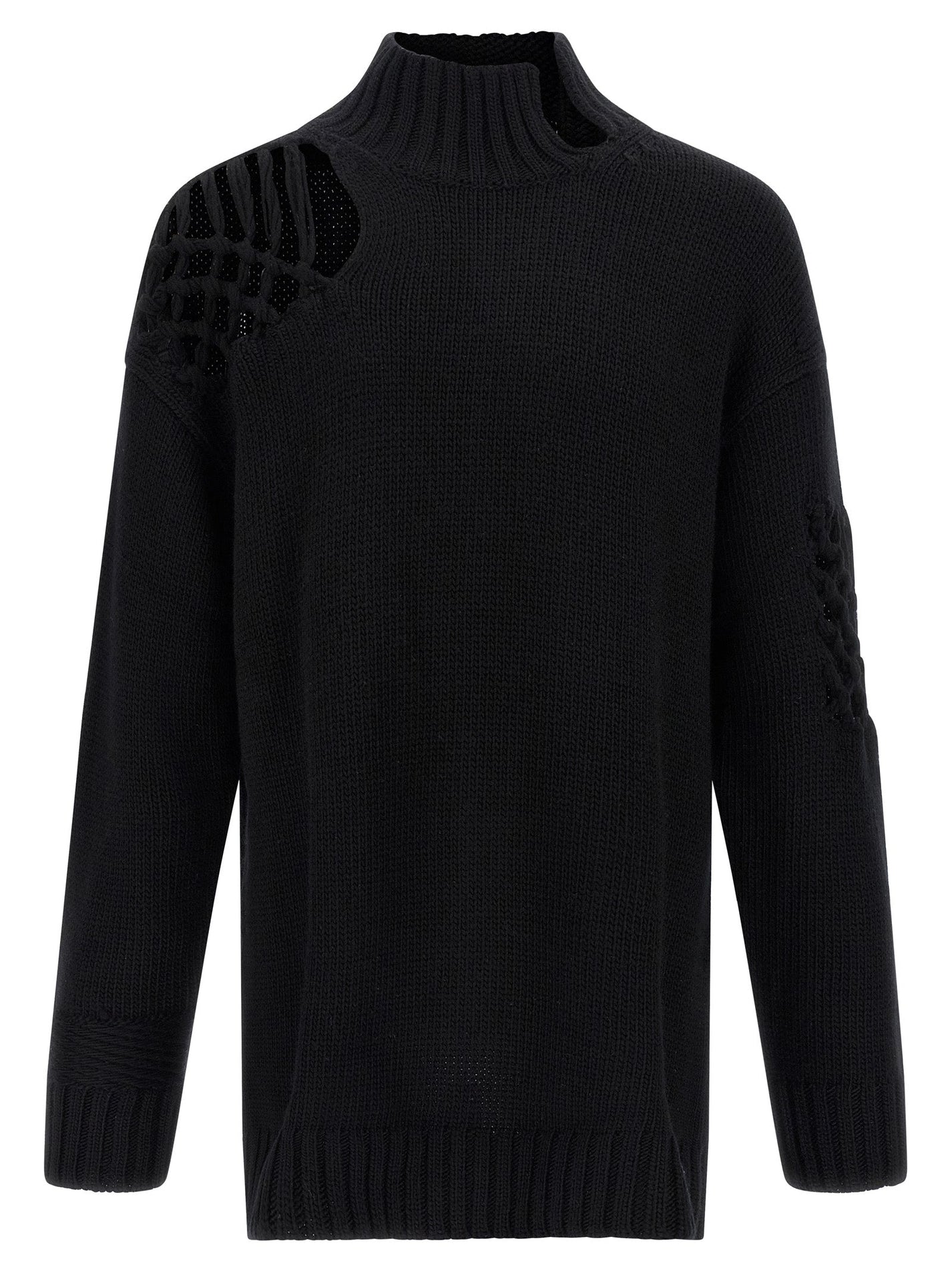 YOHJI YAMAMOTO - YOHJI YAMAMOTO - Macramé insert sweater - Men’s Knitwear