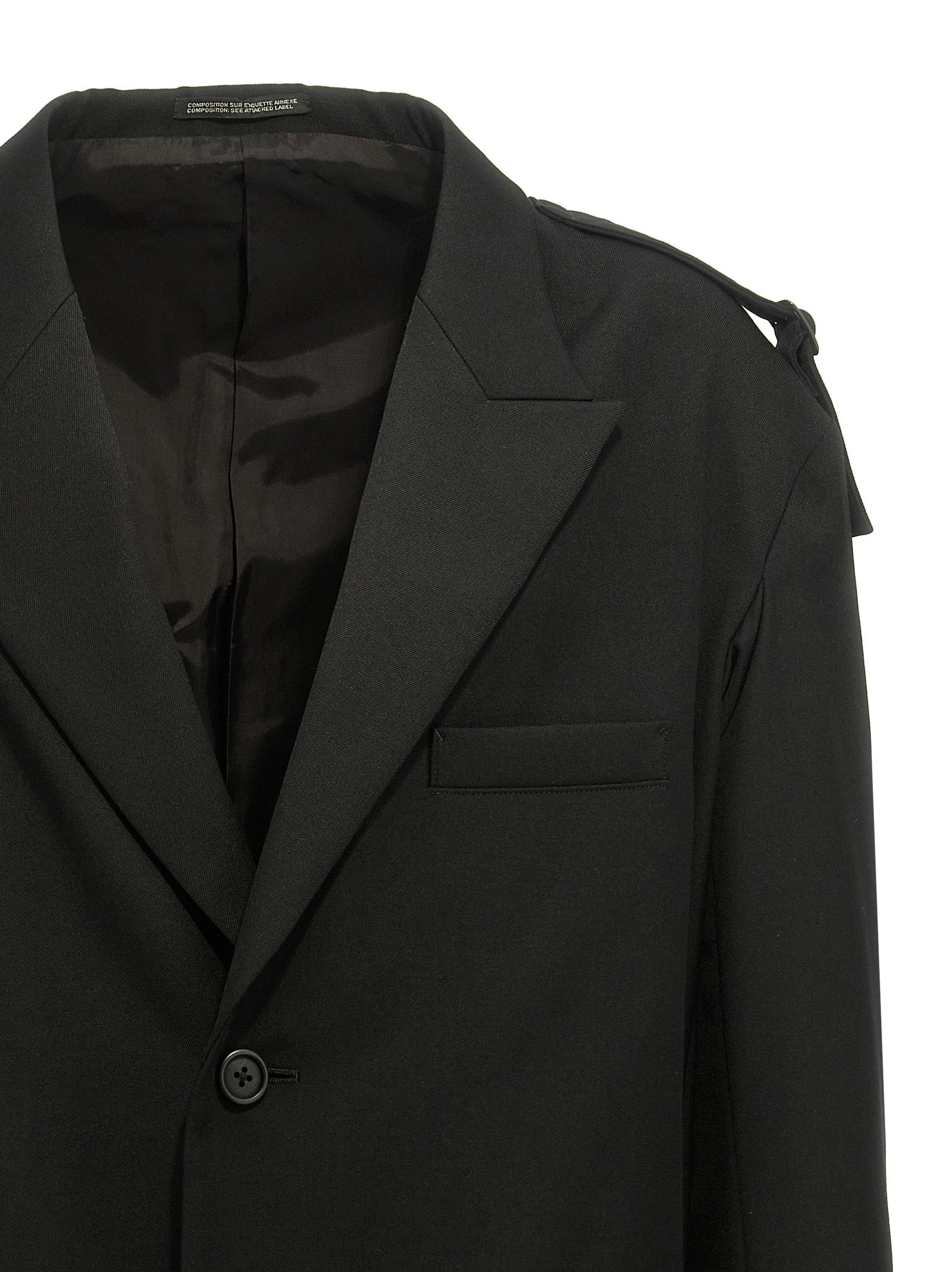 YOHJI YAMAMOTO - YOHJI YAMAMOTO - Single-breasted blazer with strap detail - Men’s Clothing