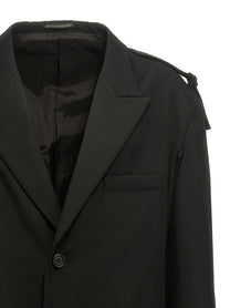 YOHJI YAMAMOTO - YOHJI YAMAMOTO - Single-breasted blazer with strap detail - Men’s Clothing