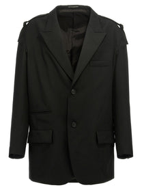 YOHJI YAMAMOTO - YOHJI YAMAMOTO - Single-breasted blazer with strap detail - Men’s Clothing