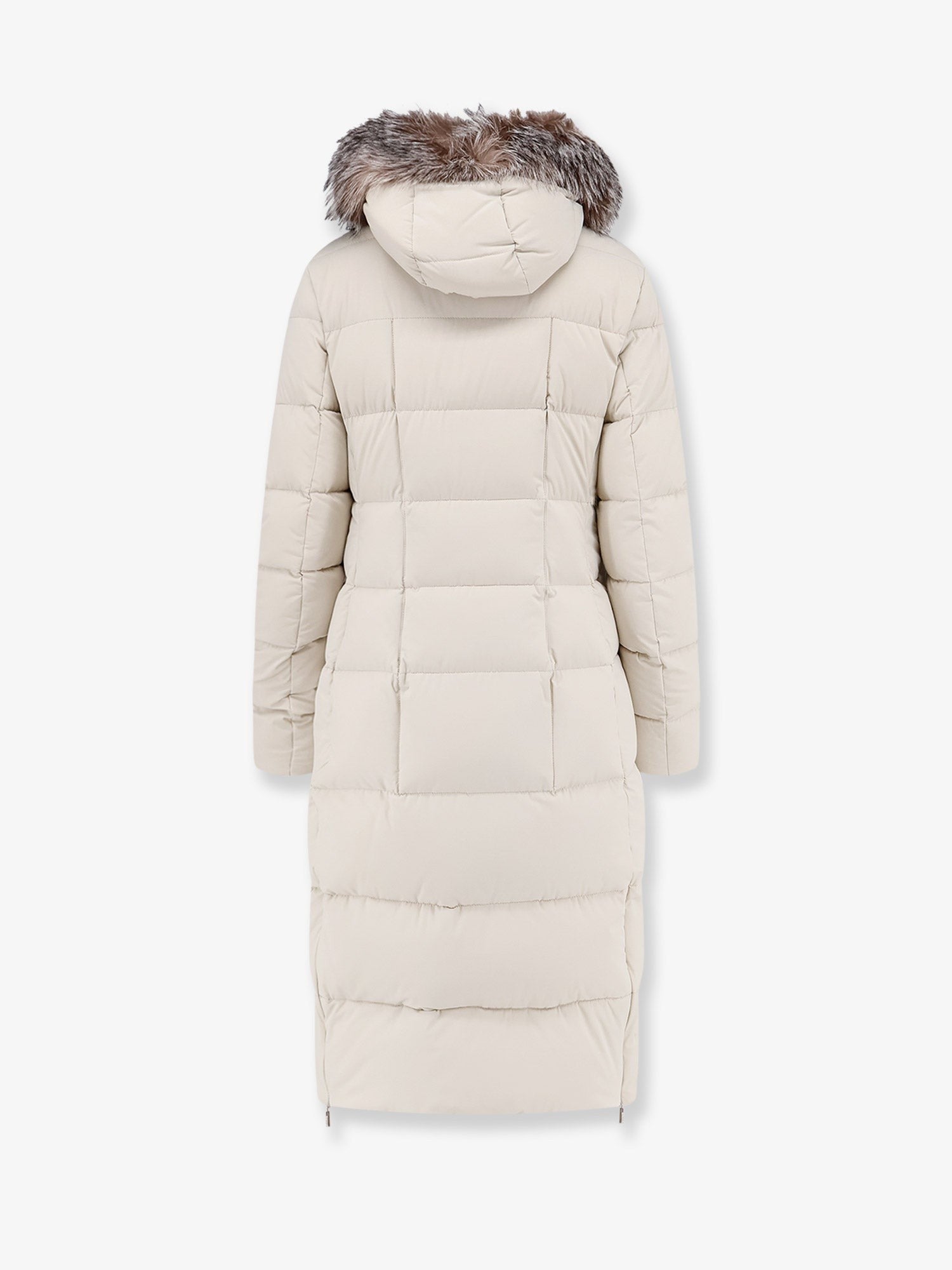 MooRER Women's Zagar Kn Water Repellent Stretch Fabric Long Down Coat White