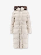 MooRER Women's Zagar Kn Water Repellent Stretch Fabric Long Down Coat White