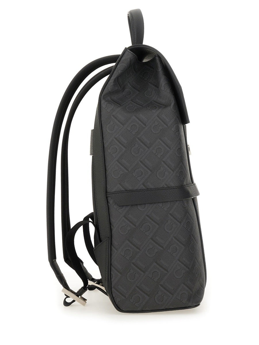 Ferragamo Men's Zaino Con Fibbia Gancini Grey