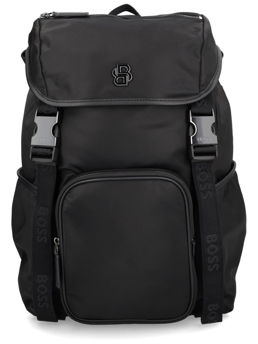 BOSS Men's Backpack with Monogramma Black