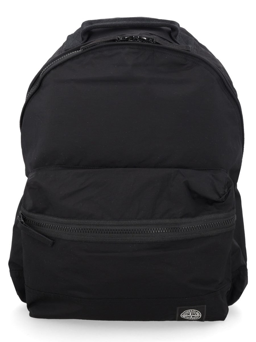 Stone Island Men's Zaino in Tessuto Nylon Econyl Black